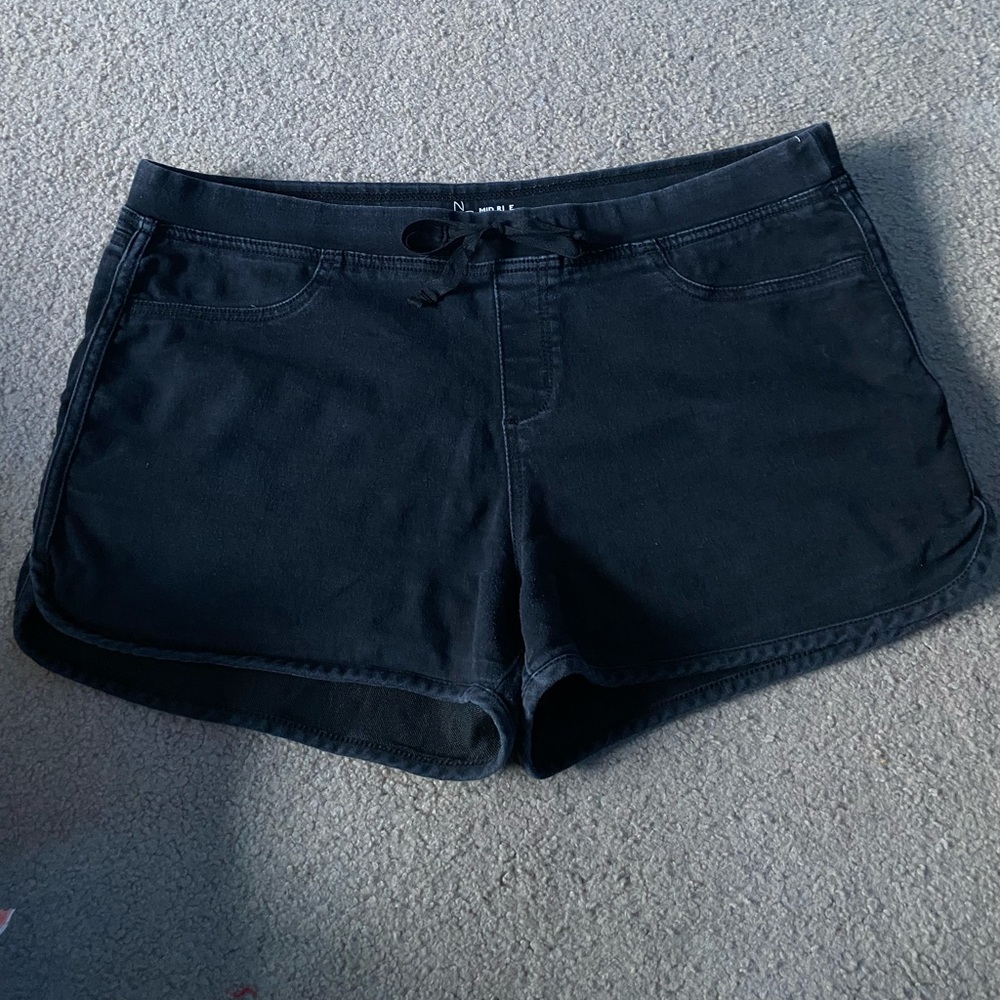 Black Stretchy denim shorts
